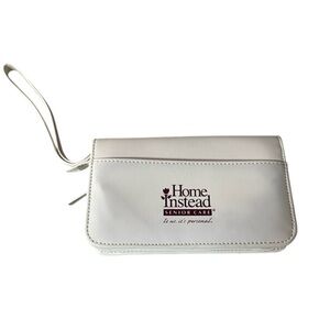 Home Instead Senior Care NWOT White Clutch Wristlet Wallet